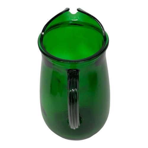 Vintage MCM Anchor Hocking Smaragdgrün Prise Ausguss Wasser Saft Krug 8" hoch - Bild 8 von 10