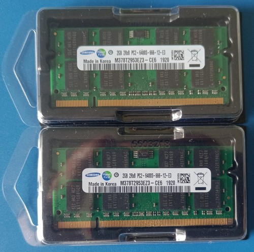 Samsung 4GB 2x 2GB DDR2 800MHz PC2-6400S SODIMM Laptop PC PORTATILE Memoria RAM - Imagen 4 de 12