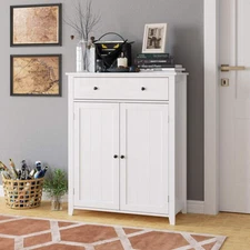 Free Standing Home Bathroom Floor Cabinet Storage Cupboard 3 Shelves