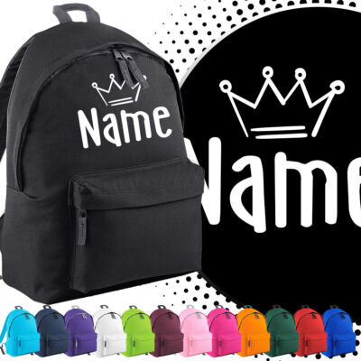 Personalisierter Rucksack Back To School Crown Kinder individuelle Tasche für...
