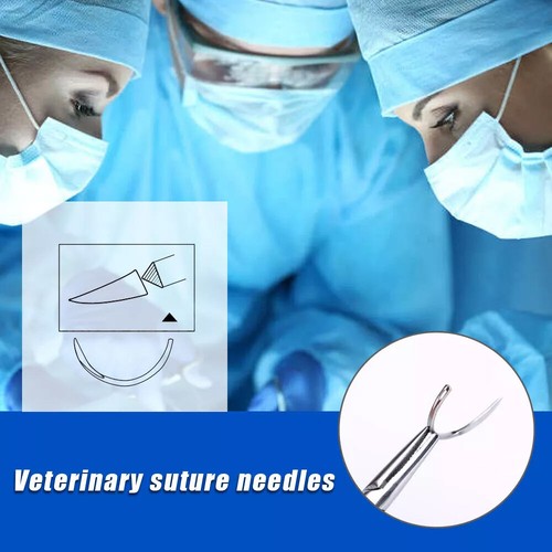 10pcs Metal 1/2 Corner Medical Needle Suture Surgical Veterinary suture needles - Picture 5 of 15