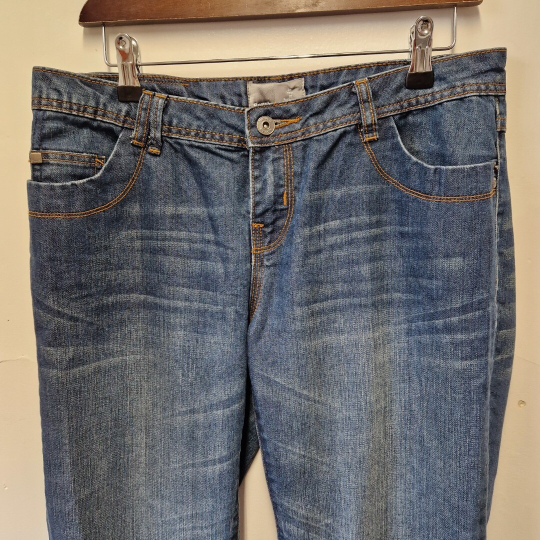 Men's BENCH Straight Cut Embroidered Blue Denim Jeans 30" Waist 30" Leg