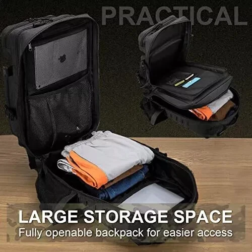 COSCOOA Tactical Military Backpack for Man, 45L Waterproof Army Black NR - Picture 9 of 14