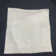 Vintage NWT White With Gray Polka Dots Hankie/Handkerchief Burmel Original