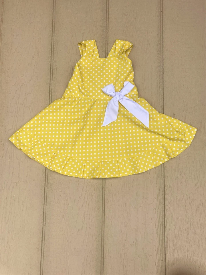 Girls polka dot dress for spring summer jumper dress. - Image 3 of 3