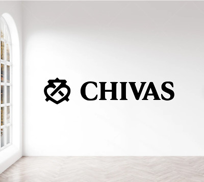 Chivas Regal Wandaufkleber Logo Kunst Aufkleber Whisky Wandbild schwarz gold weiß UK Verkäufer