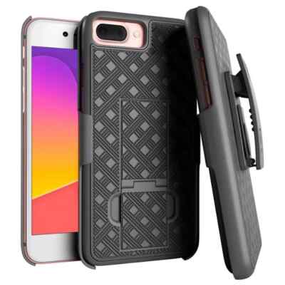 For iPhone 16 15 14 13 Pro Max Holster Belt Clip Holster Combo Case w/Kickstand
