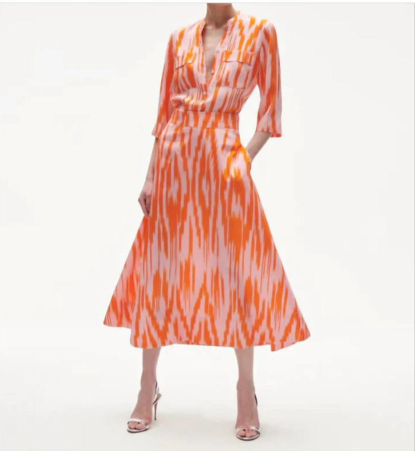 Conjunto Falda Mujer 12/14 Naranja Rosa Ikat Paradise Midi Vega Isla