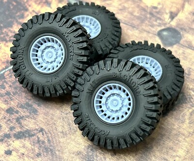 1/24 Scale: 15-Inch  Militia  Wheels W/ Huge 35-inch Mud Tires.  Resin