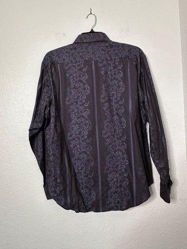 Robert Graham Shirt Men XL Multicolor Paisley Embroidered Flip-Cuff Long Sleeve - Picture 2 of 8