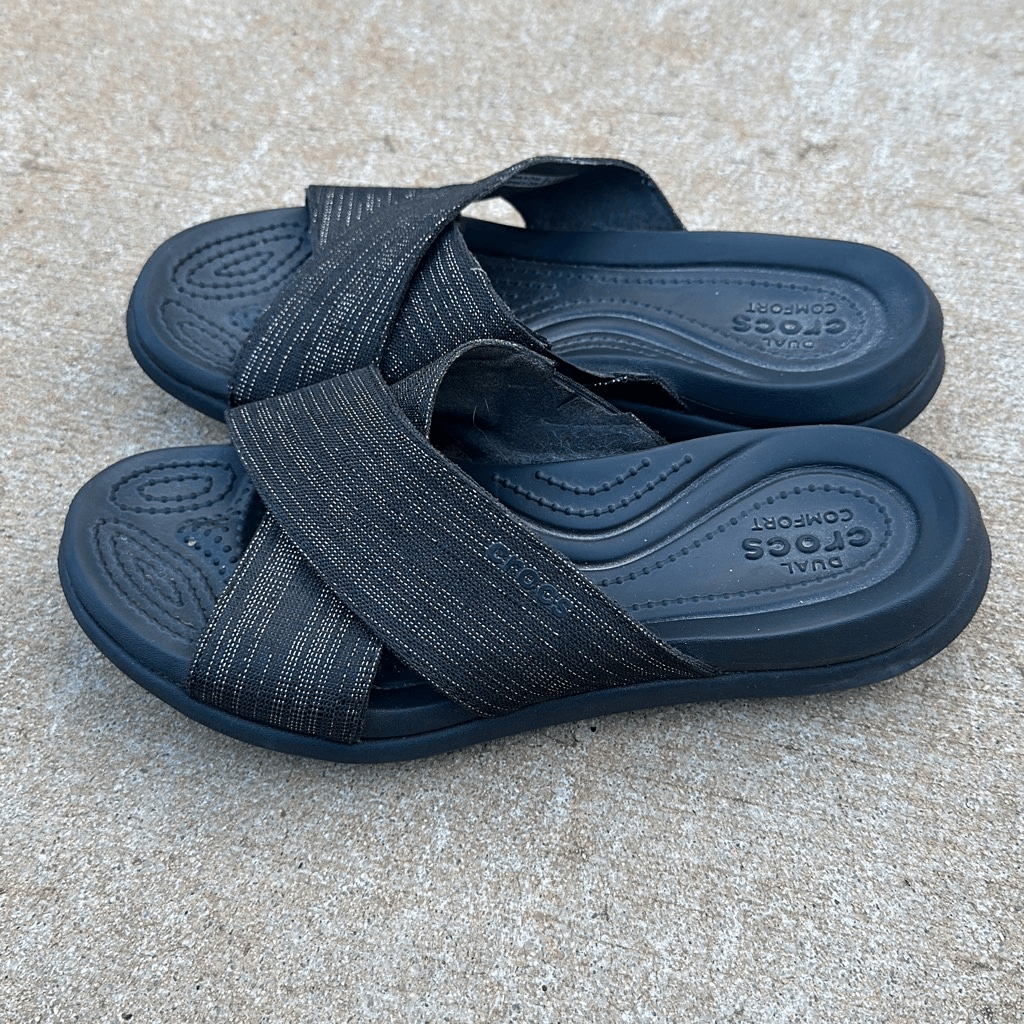 Crocs Capri Shimmer Cross Band Sandals Women's Size 6 | eBay