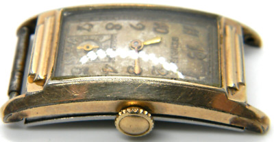 482 men Vintage Benrus Art Deco Curved Rectangle Manual Sub Dial Watch Parts lot