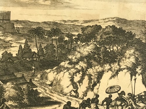 BRAZIL ALAGOA MACEIO 1673 Arnoldus MONTANUS LARGE ANTIQUE VIEW 17TH CENTURY - Picture 5 of 7