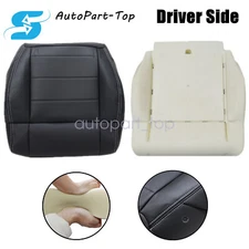 Driver Bottom Leather Seat Cover Black & Foam Pad Fits 2008-2010 Jeep Wrangler