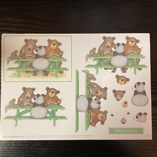 Joanna Sheen Bears Eating Pasta Decoupage Sheet