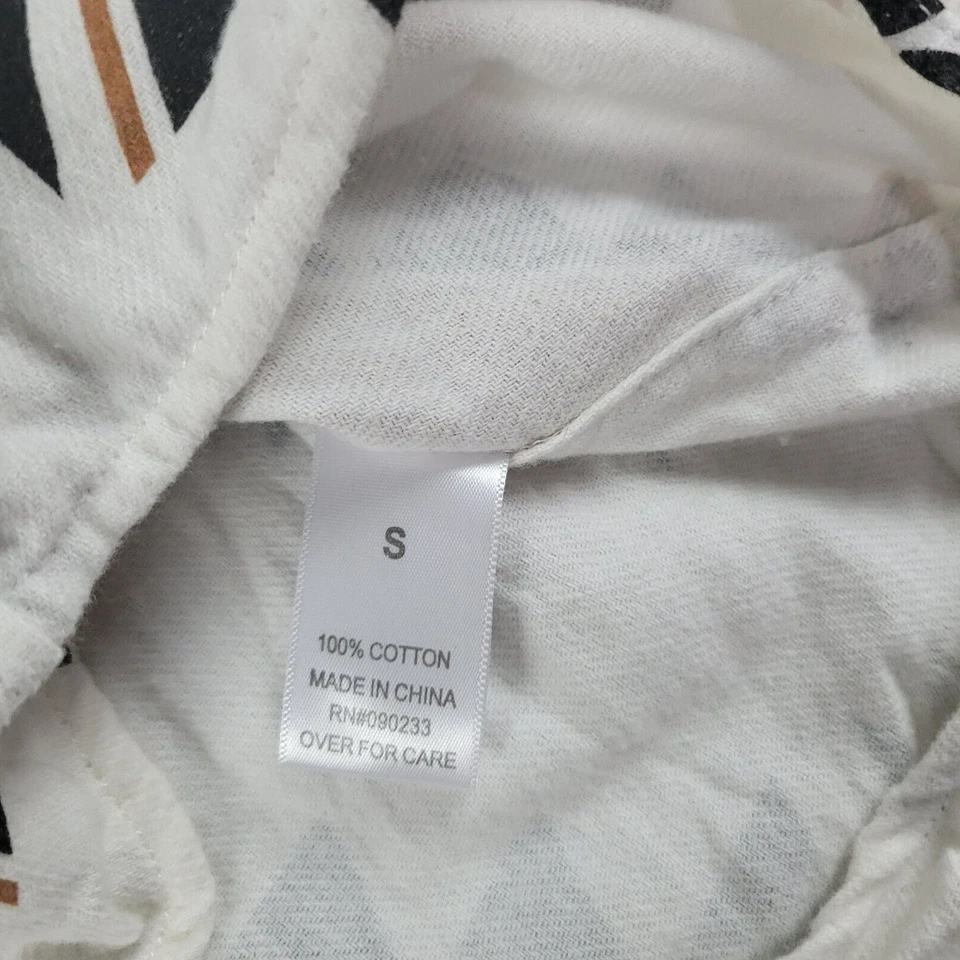 Camisa Pacsun Para Hombre Pequeña Blanca Marrón Nativa Azteca Manga Larga Algodón con Botones Foto 4 de 4