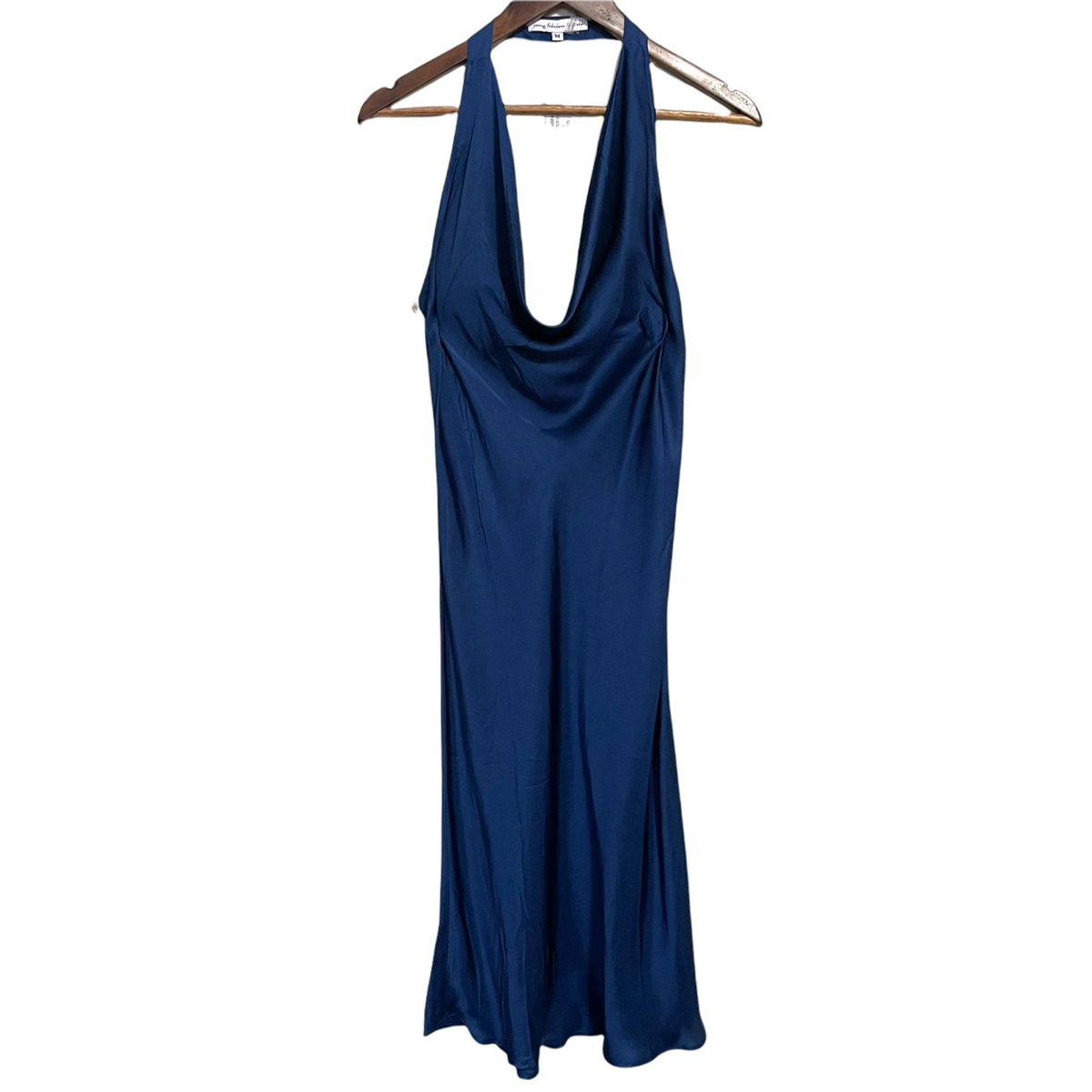 Young Fabulous & Broke Womens NWT Blue Rebel Satin Halter Slip Midi Dress  Medium