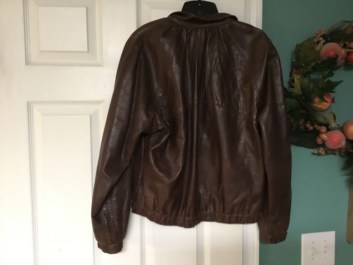 Sheep Mates Paris New York Women's Vintage Brown Leather Jacket
