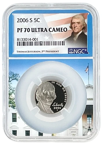 2006 S Jefferson Nickel NGC PF70 Ultra Cameo - White House Core