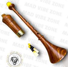 RAUSCHPFEIFE German Rosewood Small Wooden Chanter Shawm Instrument With 2 Reeds