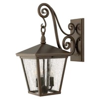 AußEnleuchte Laterne Wandlampe Stahl Glas Bronze H 50,2 Cm IP44 1X E27 1 Flammig