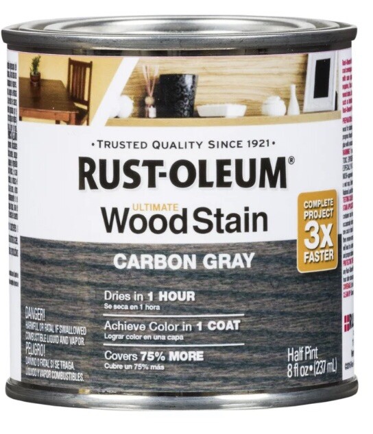 Rust-Oleum Ultimate Wood Stain Carbon Gray (Grey) 8 oz Half Pint Rust-Oleum Ultimate Wood Stain Carbon Gray (Grey) 8 oz Half Pint