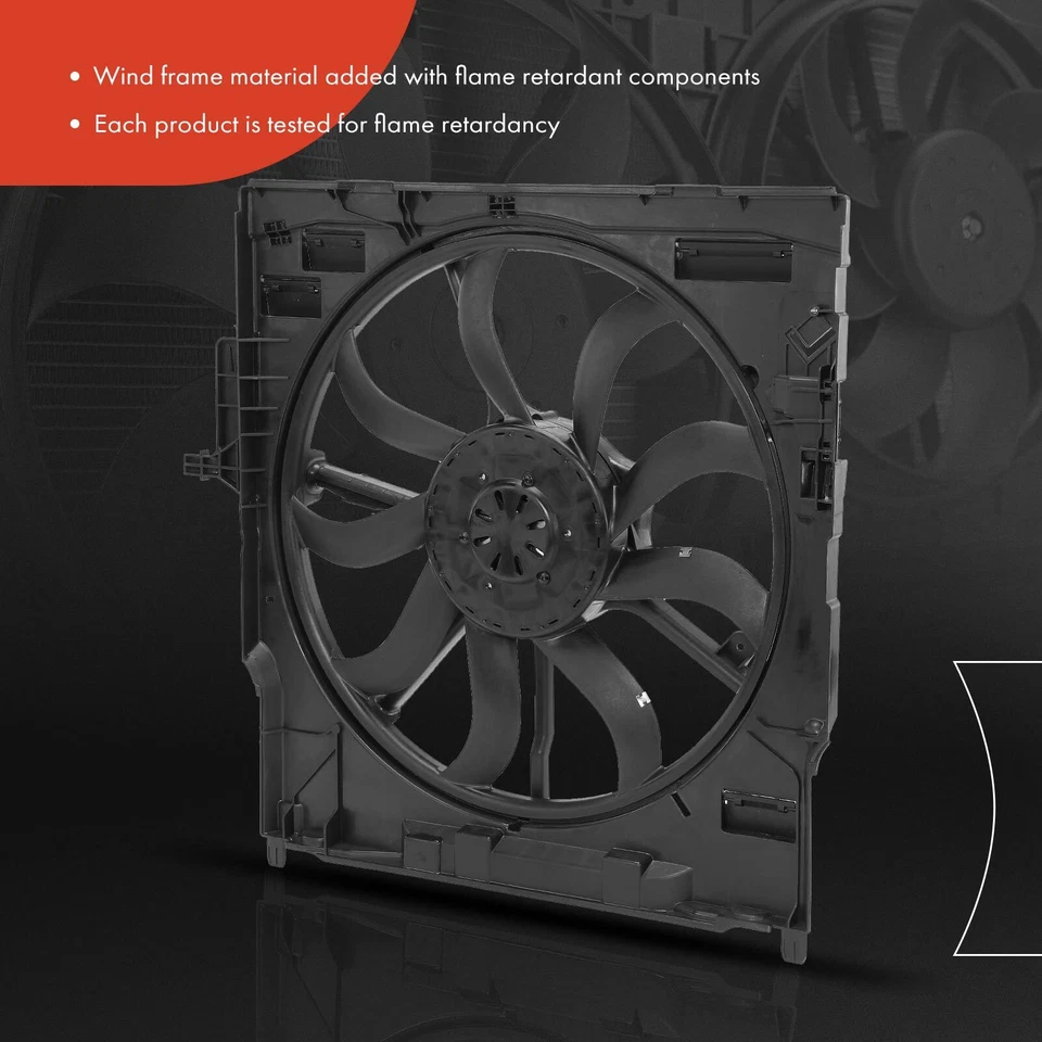 A-Premium одиночный радиатор охлаждения вентилятор в сборе с плащаницей для BMW X6 2009-2010 L6 3,0 л - Изображение 3 из 4