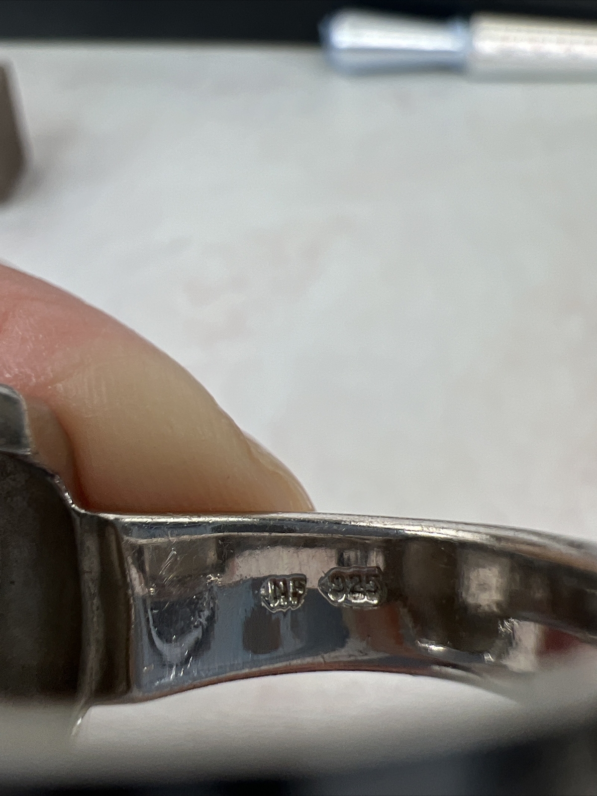 Hammered Silver Ring Bold Statement Large NF Boho… - image 3