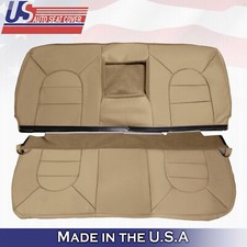 1999 For Ford F250 F350 Lariat Rear Bench Top Bottom Leather Seat Covers Tan