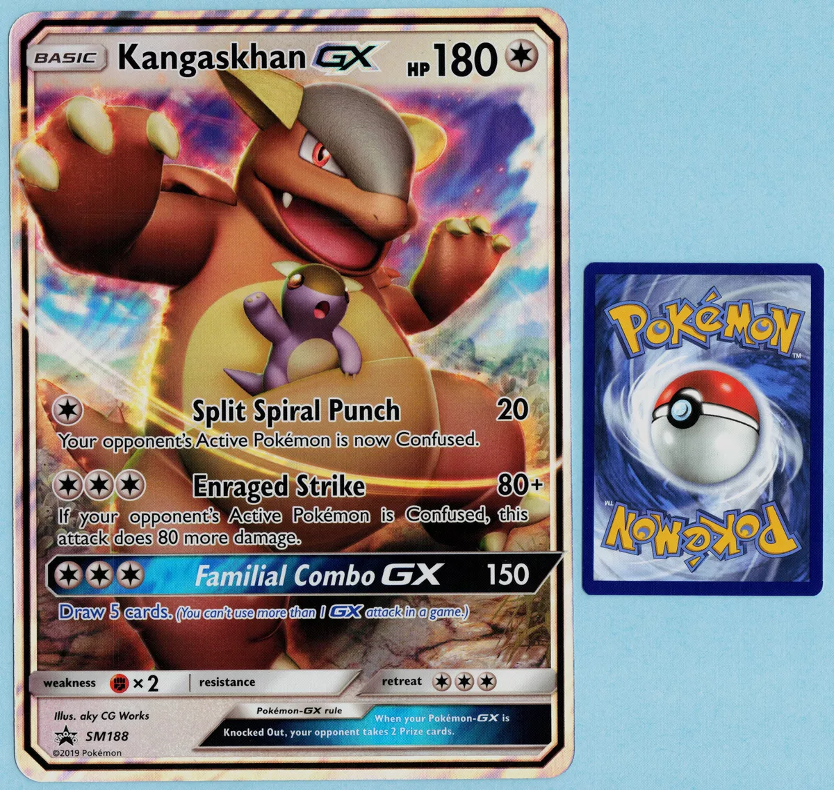 Kangaskhan GX SM188 - Promo Pokemon Card - Oversize Jumbo - Holo Rare NM