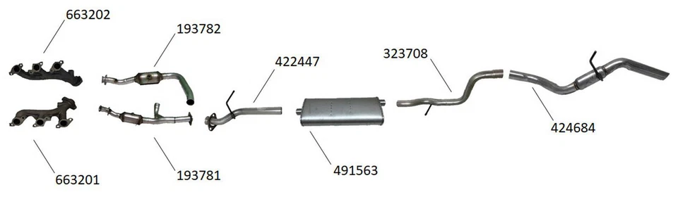 Exhaust Tail Pipe Fits 2006 2007 2008 2009 Mercury Mountaineer 4.0L V6 GAS SOHC Foto 2 de 4