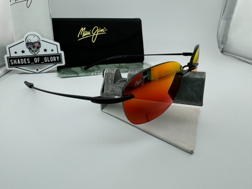 MAUI JIM AKI AKI MJ 333-2M BLACK WITH HAWAII LAVA RED POLARIZED SUNGLASSES NEW - Picture 3 of 11