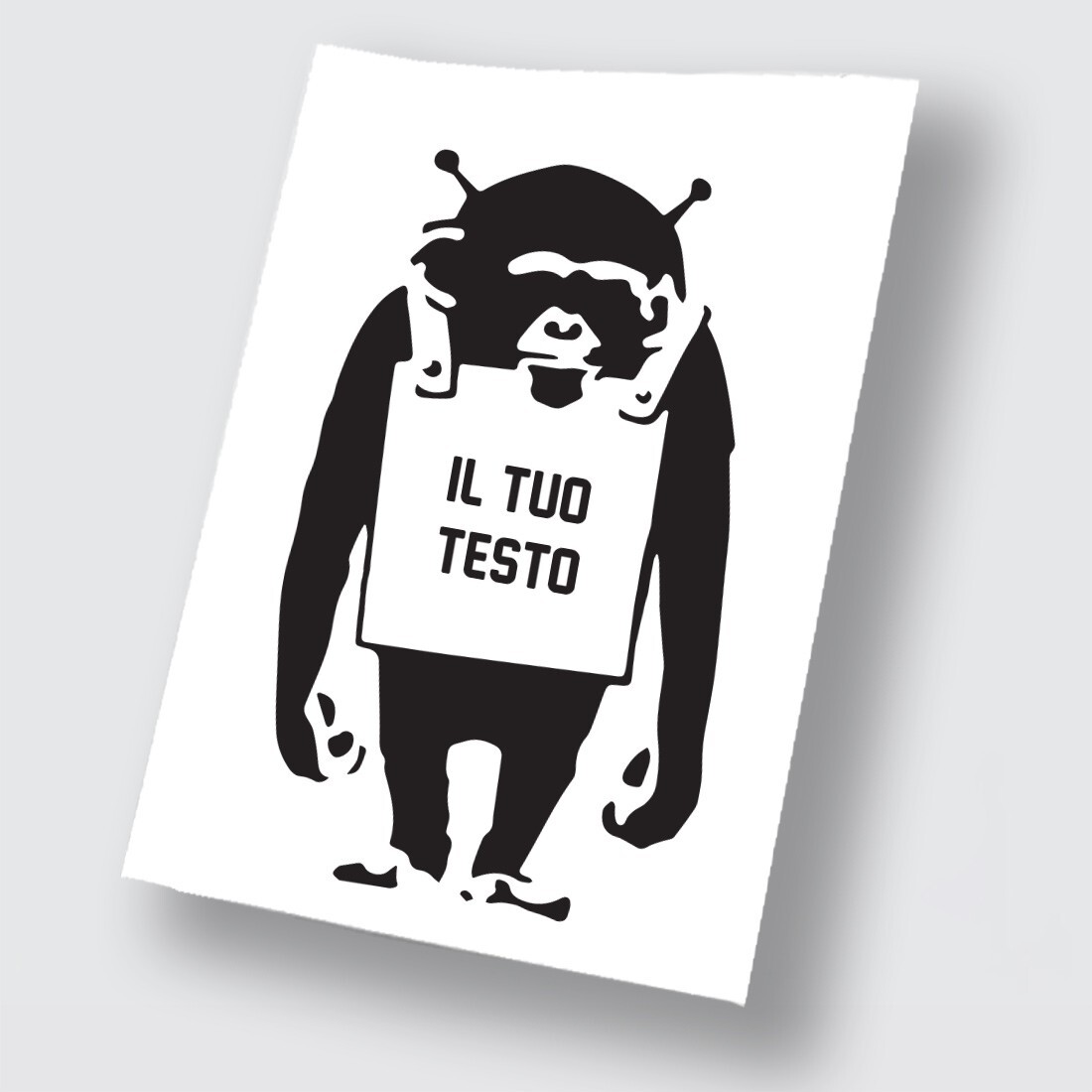 Adesivo da parete in vinile prespaziato Banksy "Monkey manifest" Personalizzato