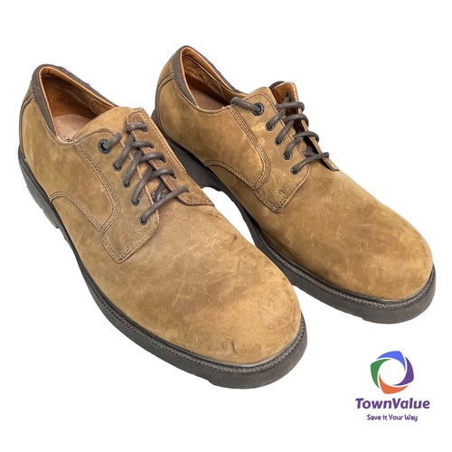 Rockport Mens Size 11 Beige Oxford Shoes Suede Leather Waterproof