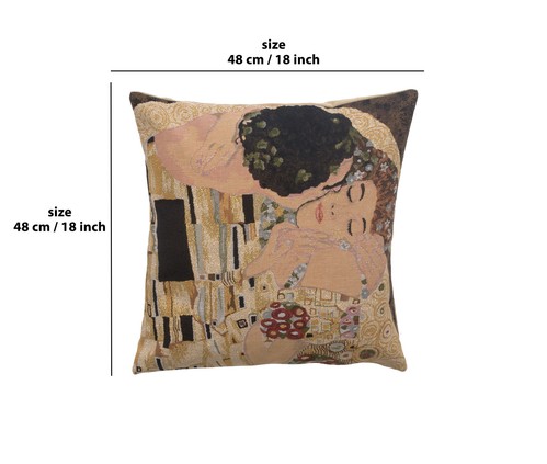 Klimts Le Baiser European Cushion Cover Belgian Throw Home Decor Pillow 18x18 in - Picture 2 of 10