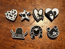 Western Cowgirl Croc Charms Lot 7pc Horse Heart Horseshoe Cowboy Theme