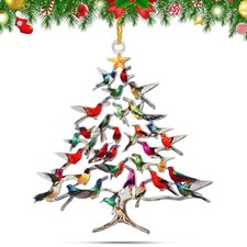 Hummingbird Christmas Ornament, Colorful Hummingbird Tree Home Decor