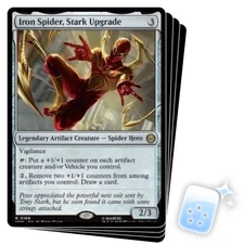 IRON SPIDER, STARK UPGRADE X4 Marvel's Spider-man SPM Magic MTG MINT CARD