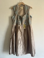 Alte Liebe Dirndl Dress EU42 UK14 Champagne Blue Floral Trachten Oktoberfest NWT