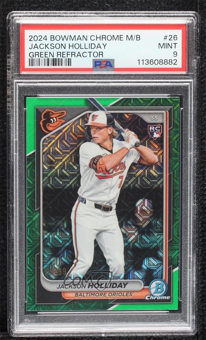 2024 Bowman Chrome Mega Box Green Mojo Refractor 6/99 Jackson Holliday #26 0j10