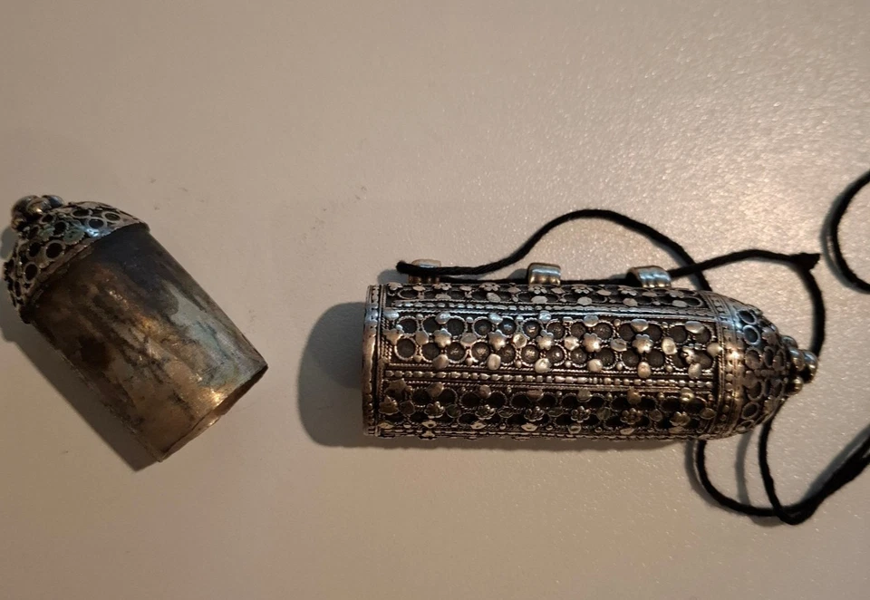 Antik Amulett, Silber?,Schmuck Jemen,Hirz, Anhänger - Bild 4 von 4