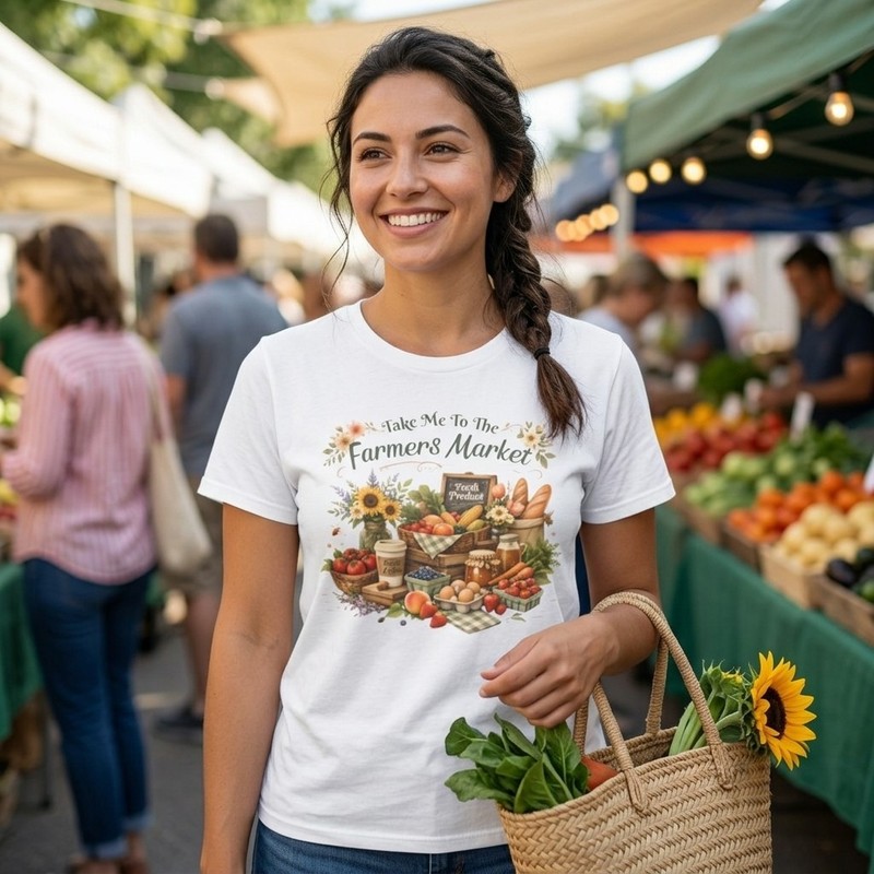 Unisex Softstyle T-Shirt Gildan 64000 Take Me To The Farmers Market Graphic