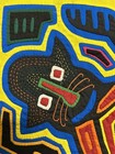 Vintage Kuna Mola Hand Stitched Textile Panel Panama Guna Folk Art Cat ? Lemur ? — photo 4