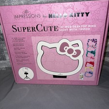 NEW Impressions Hello Kitty Super Cute 10 RGB Desktop Ring Light w Tripod