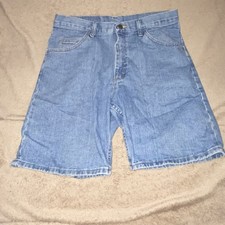Vintage Wrangler Denim Shorts Mens 32 Blue Jean Jorts Baggy Skate Light Denim