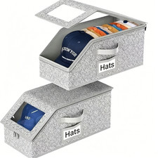 2 Pcs Stackable Hat Storage for Baseball Caps...