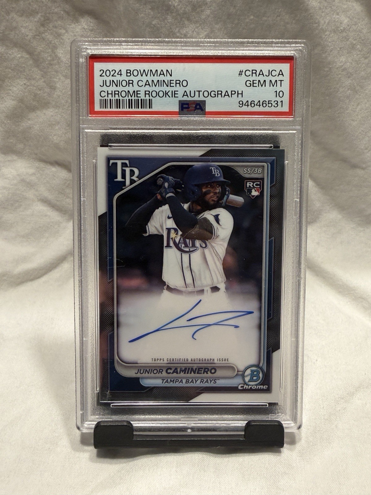 2024 Bowman Chrome Junior Caminero Rookie Autograph #CRAJCA PSA GEM MINT 10