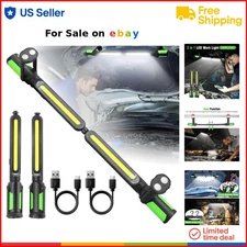 LED Work Light Rechargeable Magnetic Hooks Inspection Garage Emergency