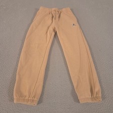 Jordan Sweatpants Kids Medium Tan Fleece Joggers Jumpman Logo Tapered Leg Pants