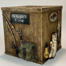 Vintage Tissue Box Holder  I d Rather Be Fish...